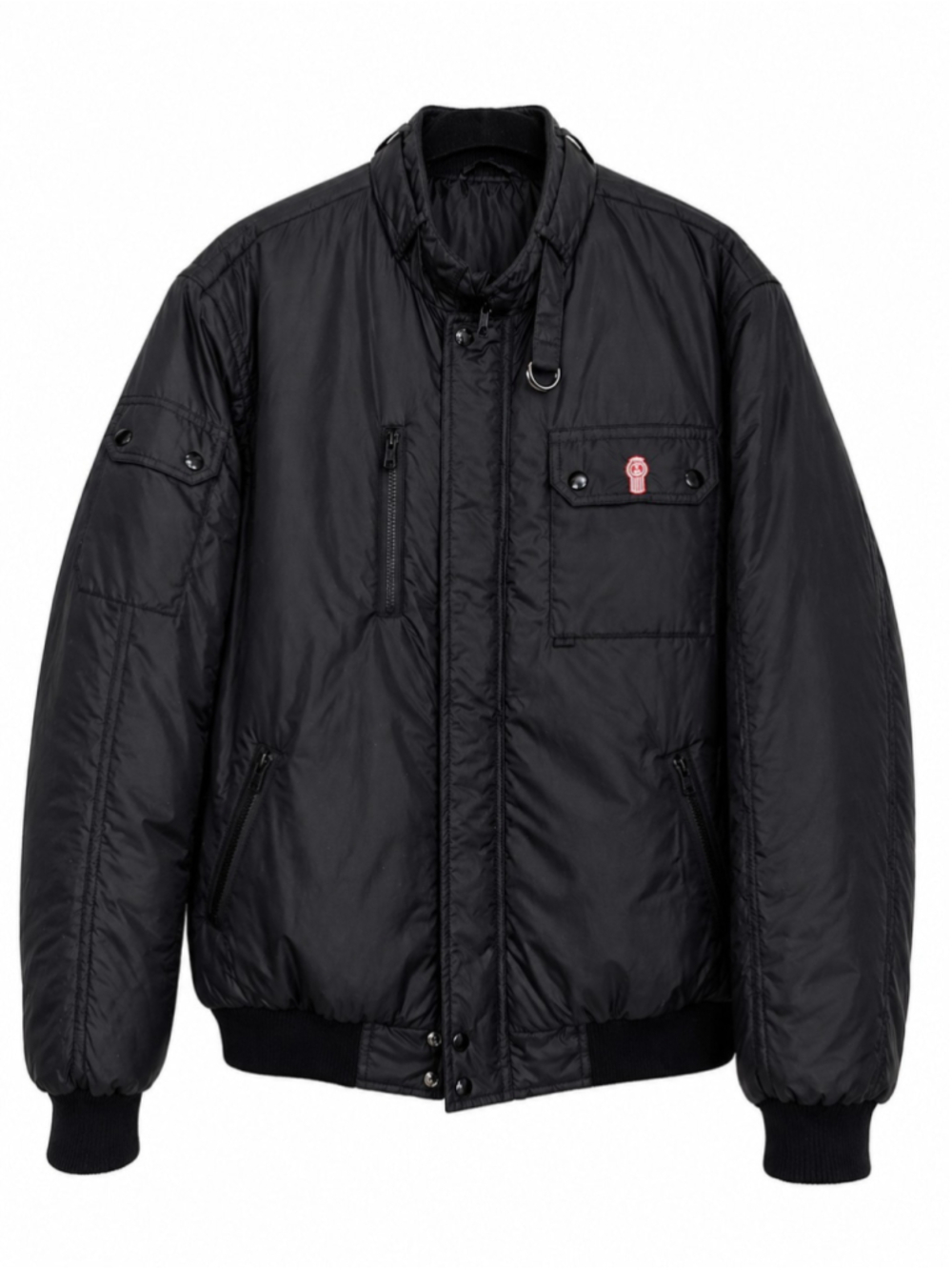 NWT VTG Kenworth Bomber Jacket Turning Point Black Nylon Puffer Mens L Y2K Work